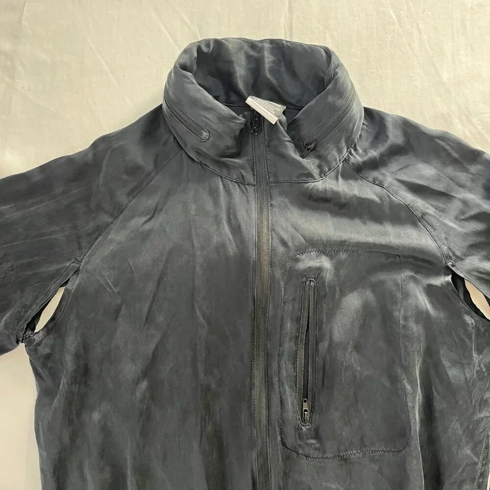 Nike Sportswear Black Silk Lightweight Hooded Jacket w Pockets | Size S